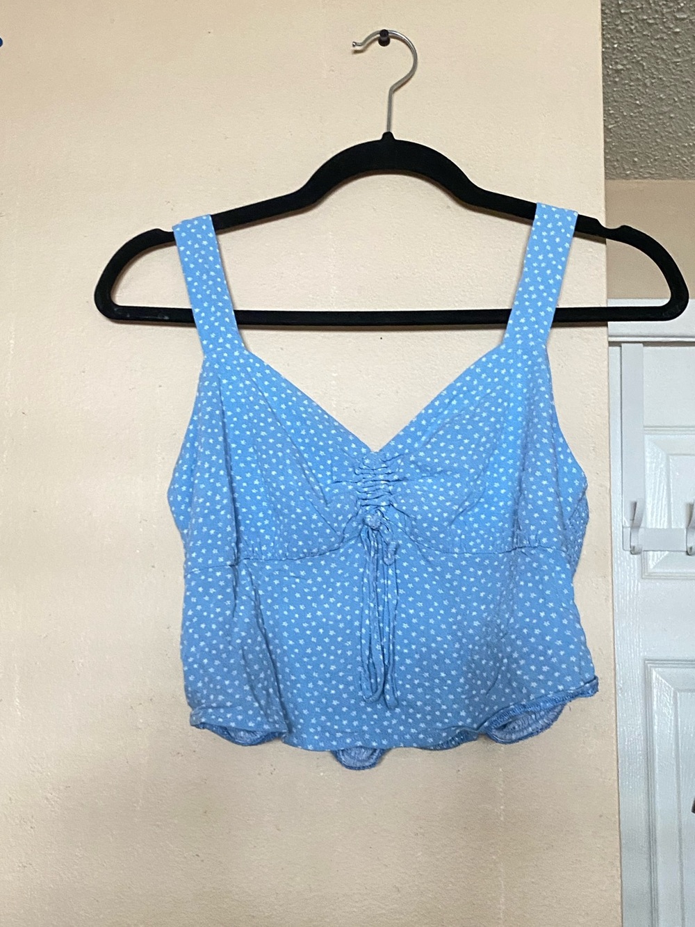 Kendall & Kylie Light Blue Polka Dot Drawstring Cami
